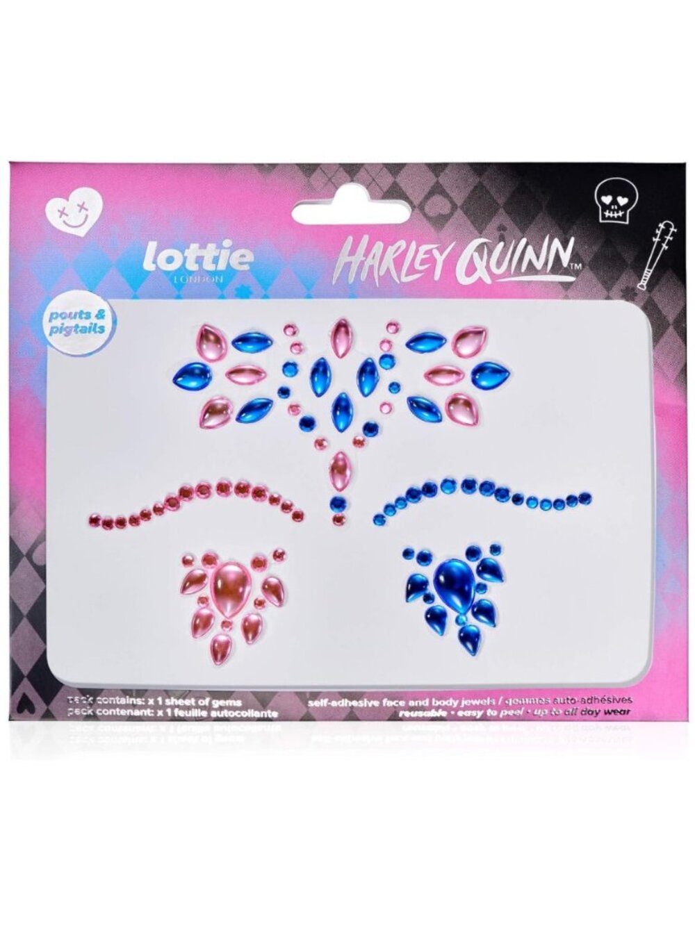 Lottie London x Harley Quinn Face & Body Gems Duo - Pouts Pigtails & Toxic Love